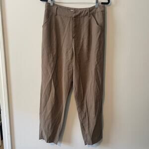 Anthropologie Bishop + Young Madison Pleated Pants in Taupe Brown Sz M